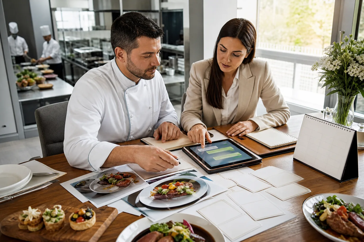 Şef ve catering satış sorumlusu WhatsApp talebini menü teklifine dönüştürüyor