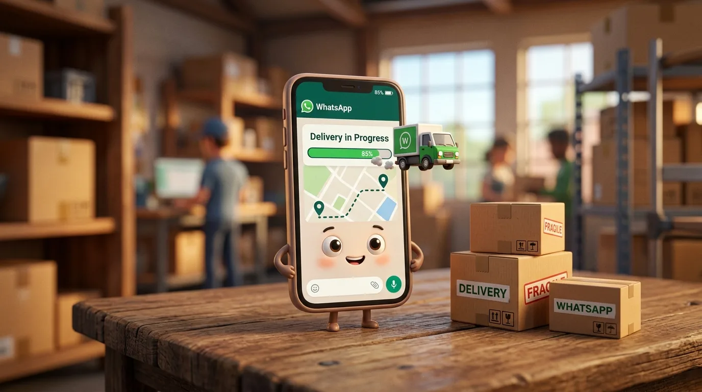 E-commerce customer service workflow diagram showing automated WhatsApp order tracking and instant return label generation