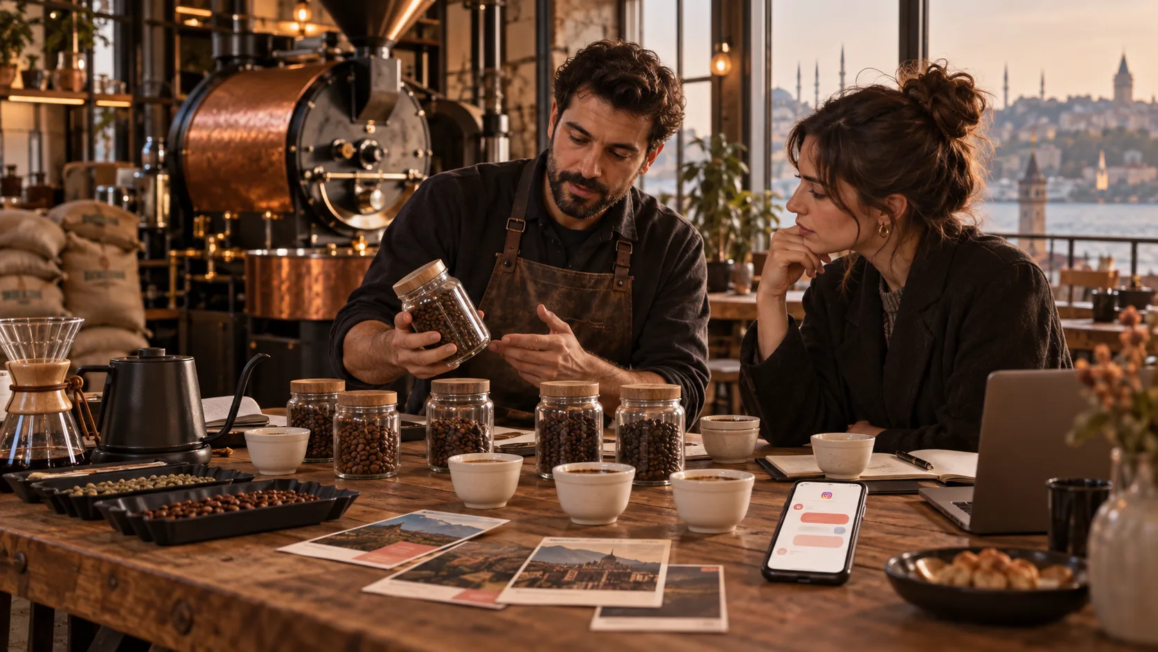 Kahve Kavurucularında Instagram DM Toptan Numune Akışı